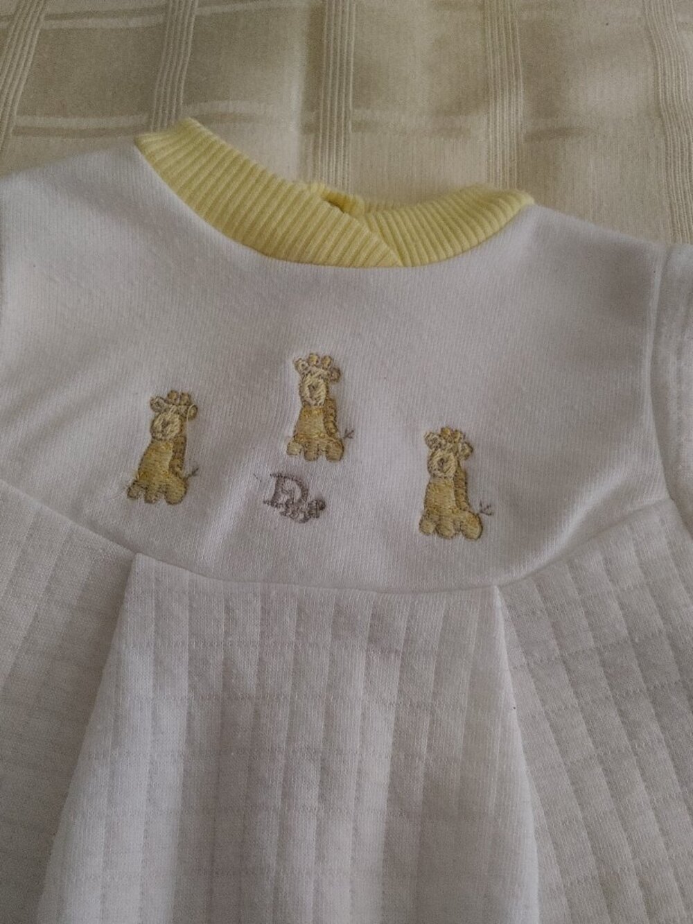 Vintage Newborn Baby Dior Footed Sleeper Size Small To 11 lbs. - Picture 5 of 6